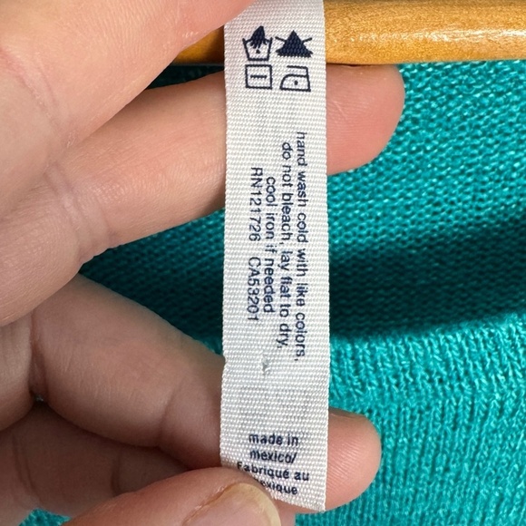 Aeropostale Women's Semi-Sheer Short Sleeve Knit‎ Lightweight Sweater Tee Teal S - Picture 6 of 11